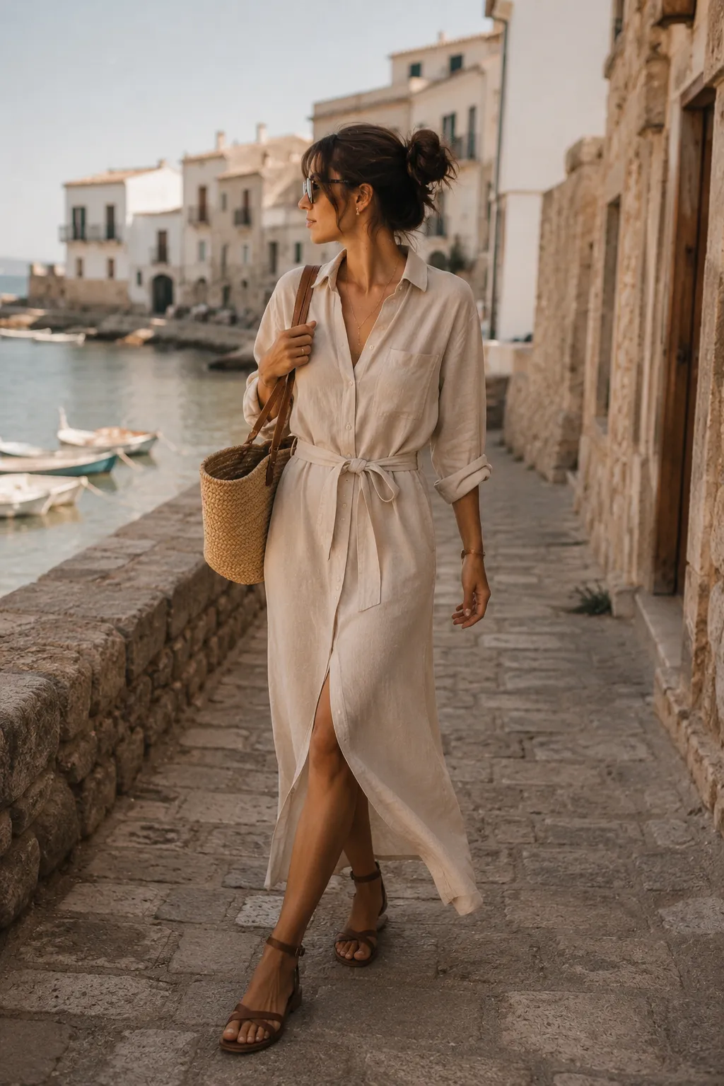 Summer look — Beach-town linen